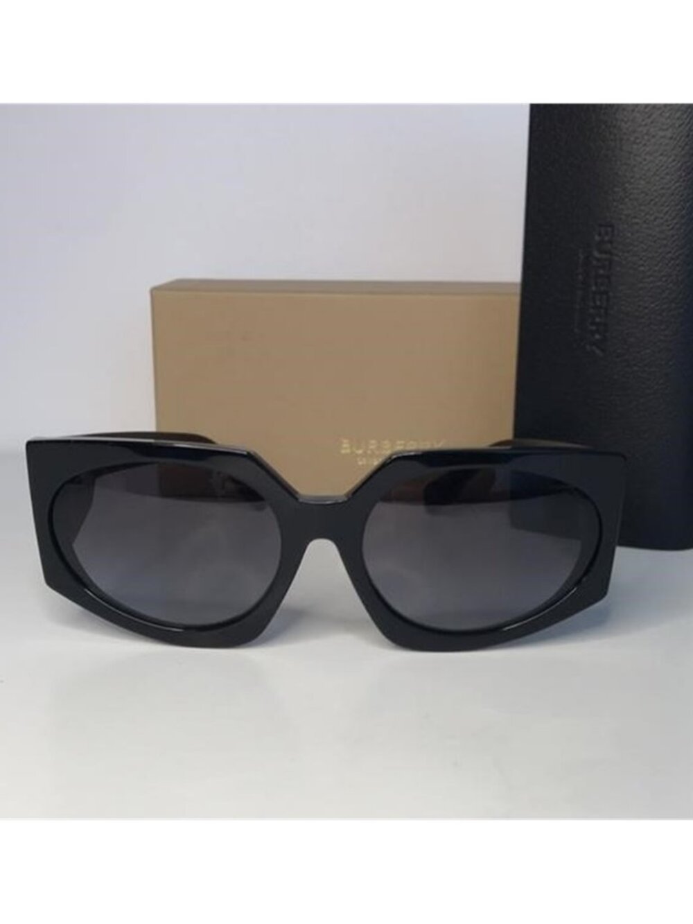 Burberry Women's BE4306 BE/4306 3001/8G Black Fashion Oval Sunglasses 60mm - Picture 12 of 12